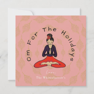 Om für die Feiertage Yoga Lotus und Gold Swirl Kar Feiertagskarte