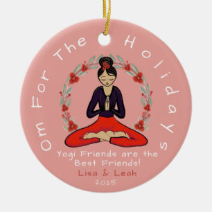 'Om für die Feiertage' Yogi-Bester-Freund-Schmuck Keramik Ornament