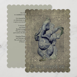 Om Gan Ganpataye Mantra an Lord Ganesha Feiertagskarte