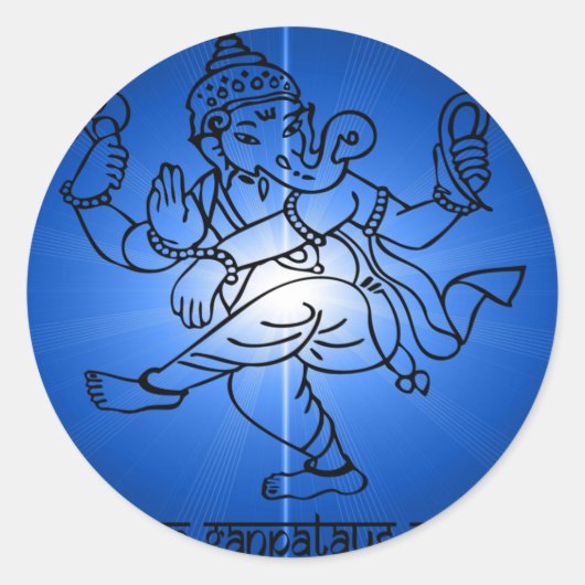 Om-Gan-Ganpataye-Namah Runder Aufkleber (Vorderseite)