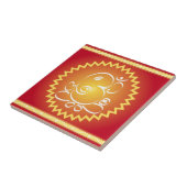 OM Ganesha mit gelbem Stern Fliese (Seite)