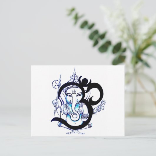 OM - Ganesha Postkarte (Stehend Vorderseite)