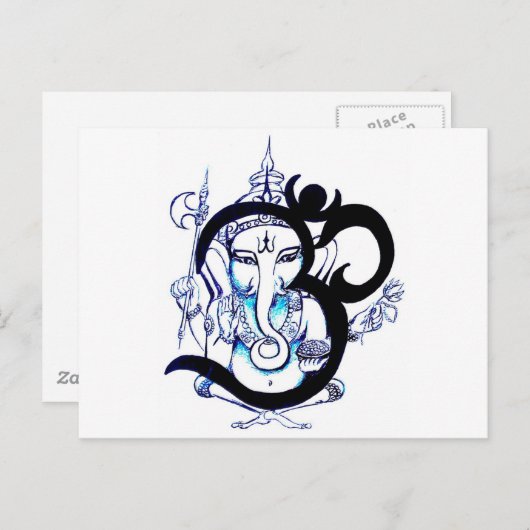 OM - Ganesha Postkarte (Vorne/Hinten)