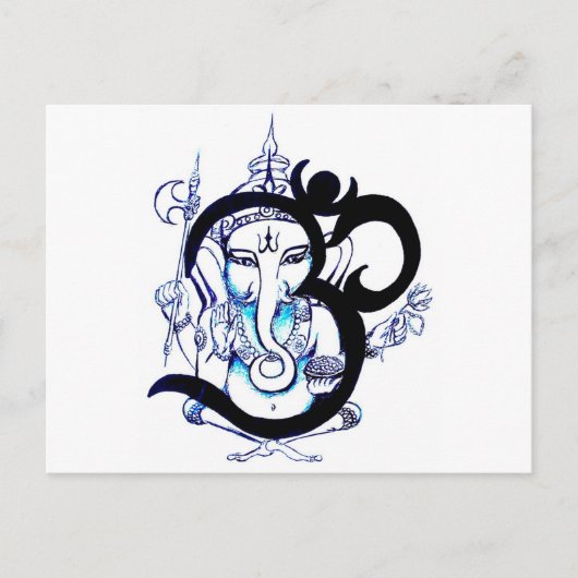 OM - Ganesha Postkarte (Vorderseite)