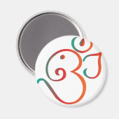 Om-ganpati-grün-orange Magnet (Vorderseite/Rückseite)