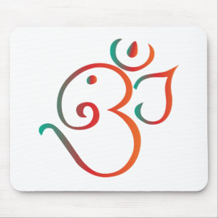OM-ganpati-grün-orange Mousepad