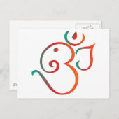 OM-ganpati-grün-orange Postkarte (Vorne/Hinten)