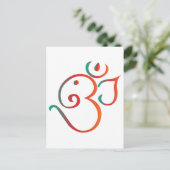 Om-ganpati-grün-orange Postkarte (Stehend Vorderseite)
