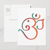 Om-ganpati-grün-orange Postkarte (Vorne/Hinten)