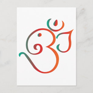 Om-ganpati-grün-orange Postkarte