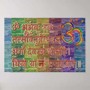 OM Gayatri Mantra wird auch als Savitri Mantra bez Poster
