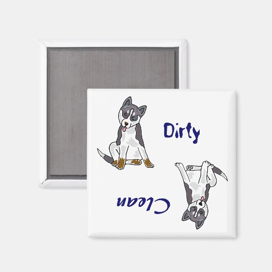 OM- Geschirrspülmaschine "Dirty Paws" Magnet (Vorderseite/Rückseite)