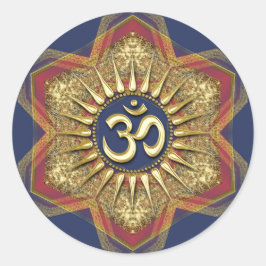 Om Gold Hexagon Sparkle Spirituelle Art Sticker