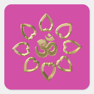 Om goldenes Symbol Quadratischer Aufkleber