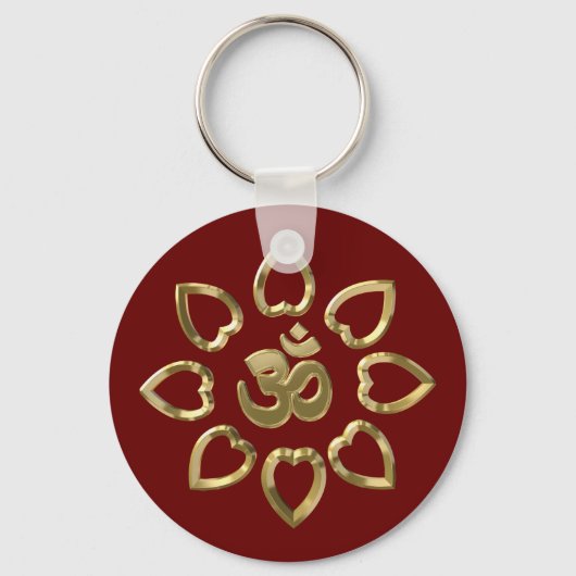 Om goldenes Symbol Schlüsselanhänger (Vorderseite)