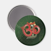 OM Green Red Yoga Hinteru Magnet (Vorderseite/Rückseite)