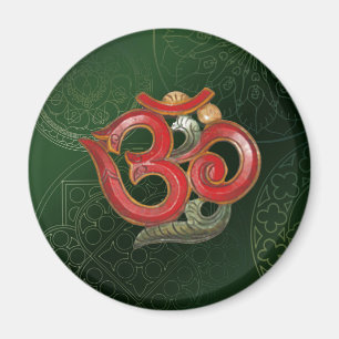 OM Green Red Yoga Hinteru Magnet