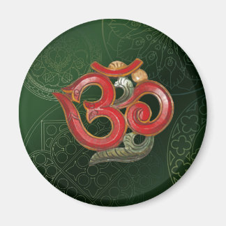 OM Green Red Yoga Hinteru Magnet