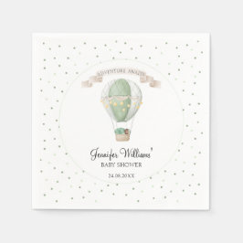 OM grüne Heißluftballon Babyduschpapier Servietten