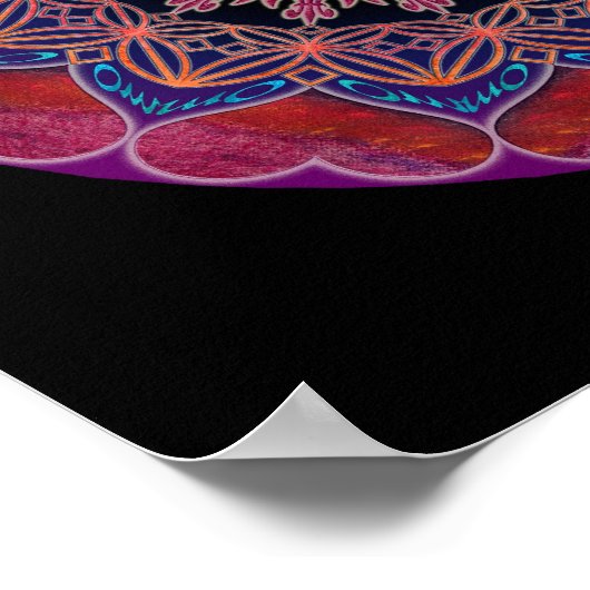 Om Heart Mandala Poster (Ecke)