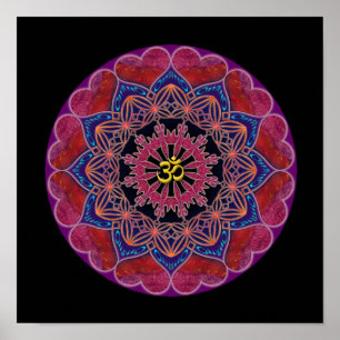 Om Heart Mandala Poster
