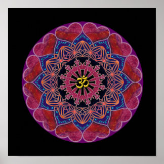 Om Heart Mandala Poster