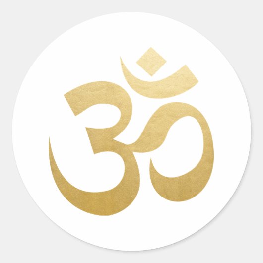 Om HIndu Meditation Symbol Yoga Imitate Gold Foil Runder Aufkleber (Vorderseite)