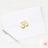 Om HIndu Meditation Symbol Yoga Imitate Gold Foil Runder Aufkleber (Umschlag)