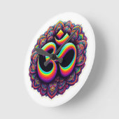 Om Hindu Symbol Wall Clock Runde Wanduhr (Winkel)