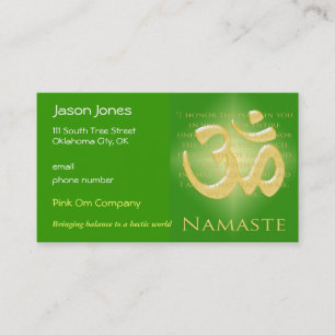 OM im Grün u. im Gold - Namaste Terminkarte