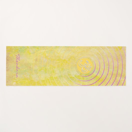 Om "Imperial Yellow" Yogamatte (Vorderseite (Horizontal))
