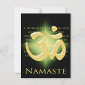 Om in Black & Gold - Namaste Einladung (Vorderseite)