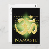 Om in Black & Gold - Namaste Postkarte (Vorne/Hinten)