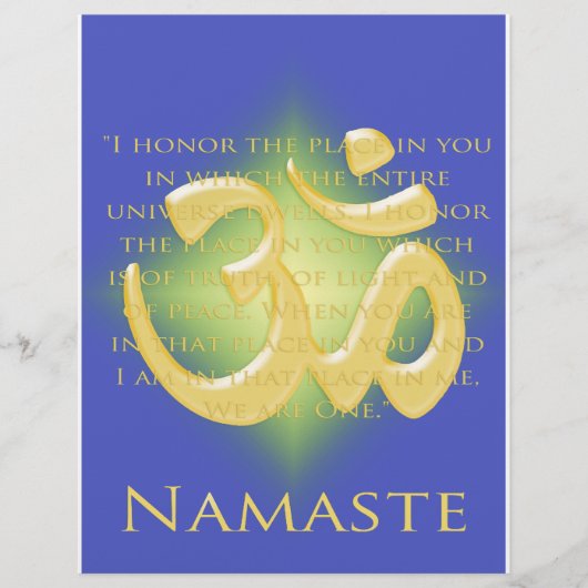 Om in Blue & Gold - Namaste Flyer (Vorne)
