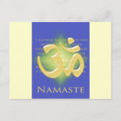 Om in Blue & Gold - Namaste Postkarte (Vorderseite)