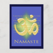 Om in Blue & Gold - Namaste Postkarte (Vorderseite)