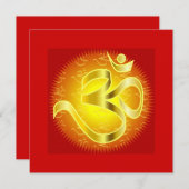 OM in den Orangen u. im Gold - Namaste Einladung (Vorne/Hinten)