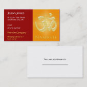 OM in den Orangen u. im Gold - Namaste Terminkarte (Vorne/Hinten)