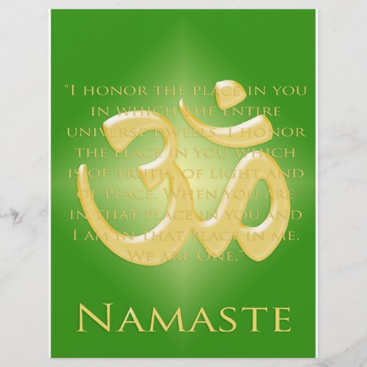 Om in Green & Gold - Namaste Flyer (Vorne)