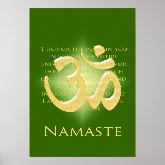 Om in Green & Gold - Namaste Poster (Vorne)