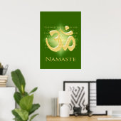 Om in Green & Gold - Namaste Poster (Heimbüro)