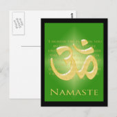 Om in Green & Gold - Namaste Postkarte (Vorne/Hinten)