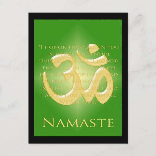 Om in Green & Gold - Namaste Postkarte (Vorderseite)