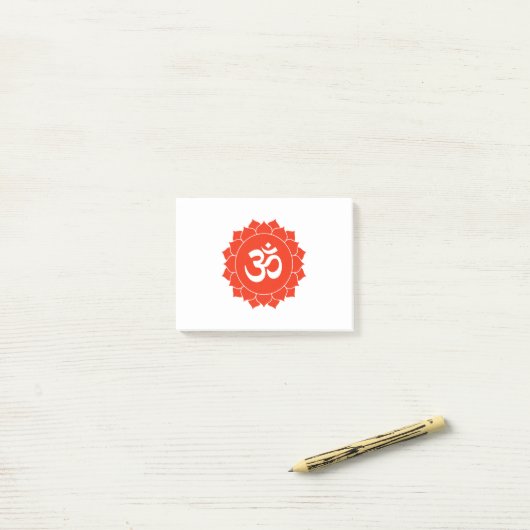 Om in Lotus, Yoga-Design für heilige Meditation Post-it Klebezettel (Auf Schreibtisch)