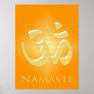 Om in Orange & Gold - Namaste Poster