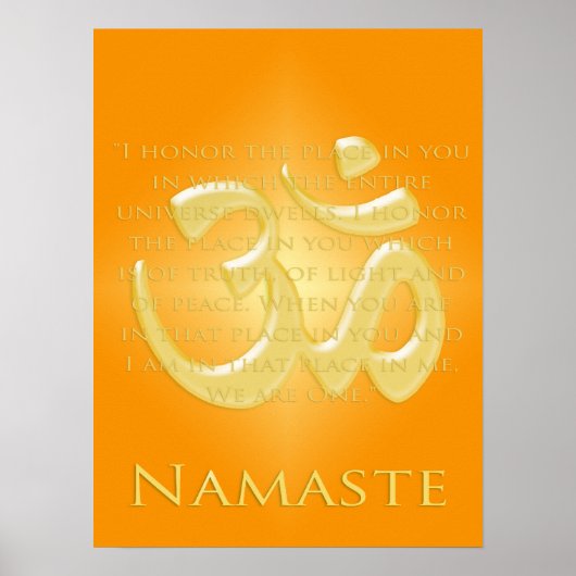 Om in Orange & Gold - Namaste Poster (Vorne)