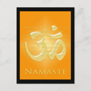 Om in Orange & Gold - Namaste Postkarte