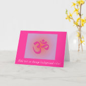 Om, in pink and orange karte (Gelbe Blume)