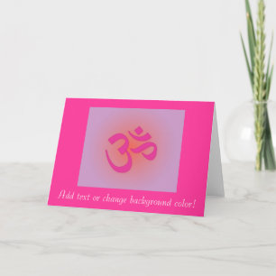 Om, in pink and orange karte