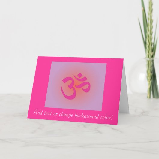 Om, in pink and orange karte (Vorderseite)